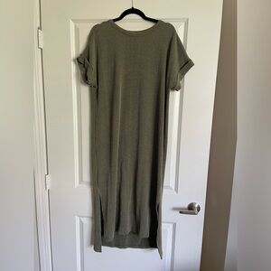 Pinkblush - Olive Ribbed Short Sleeve Maternity Dress